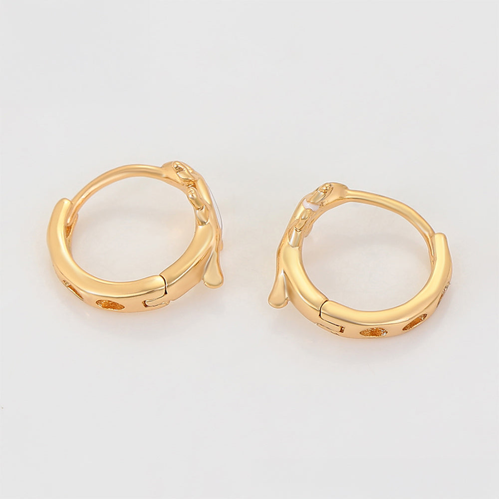 Pendientes de Aleación Bañado en Oro con Cristal Emporia® Blanco 3 