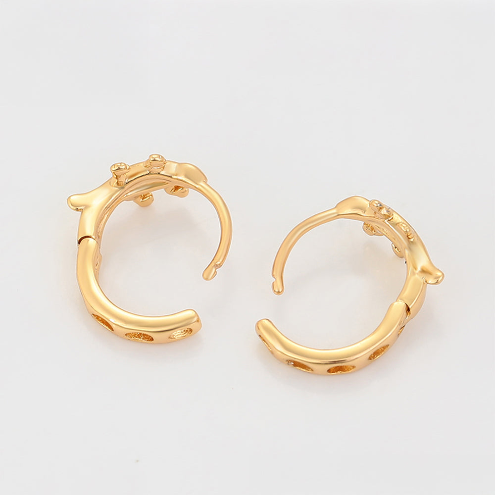 Pendientes de Aleación Bañado en Oro con Cristal Emporia® Blanco