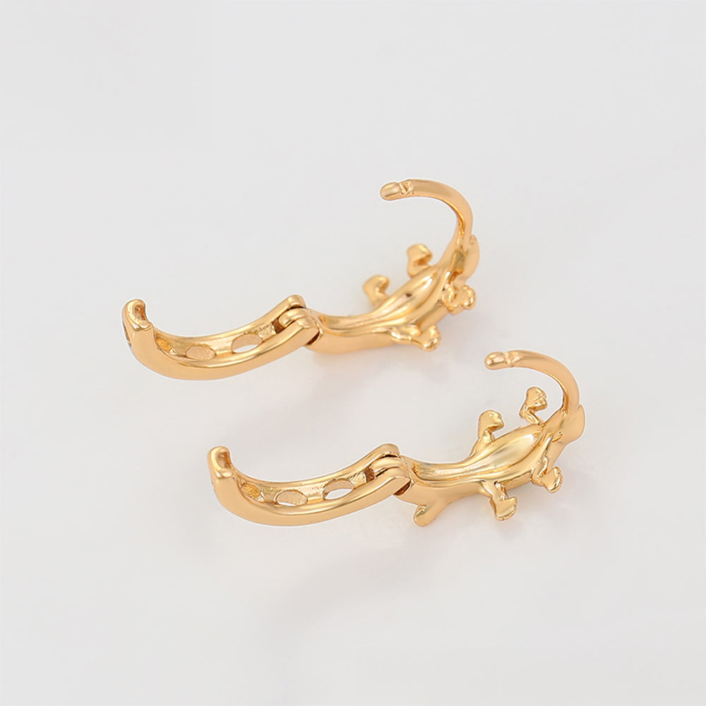 Pendientes de Aleación Bañado en Oro con Cristal Emporia® Blanco