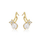 Pendientes de Aleación Bañado en Oro con Perla de cristal y Cristal Emporia® Blanco
