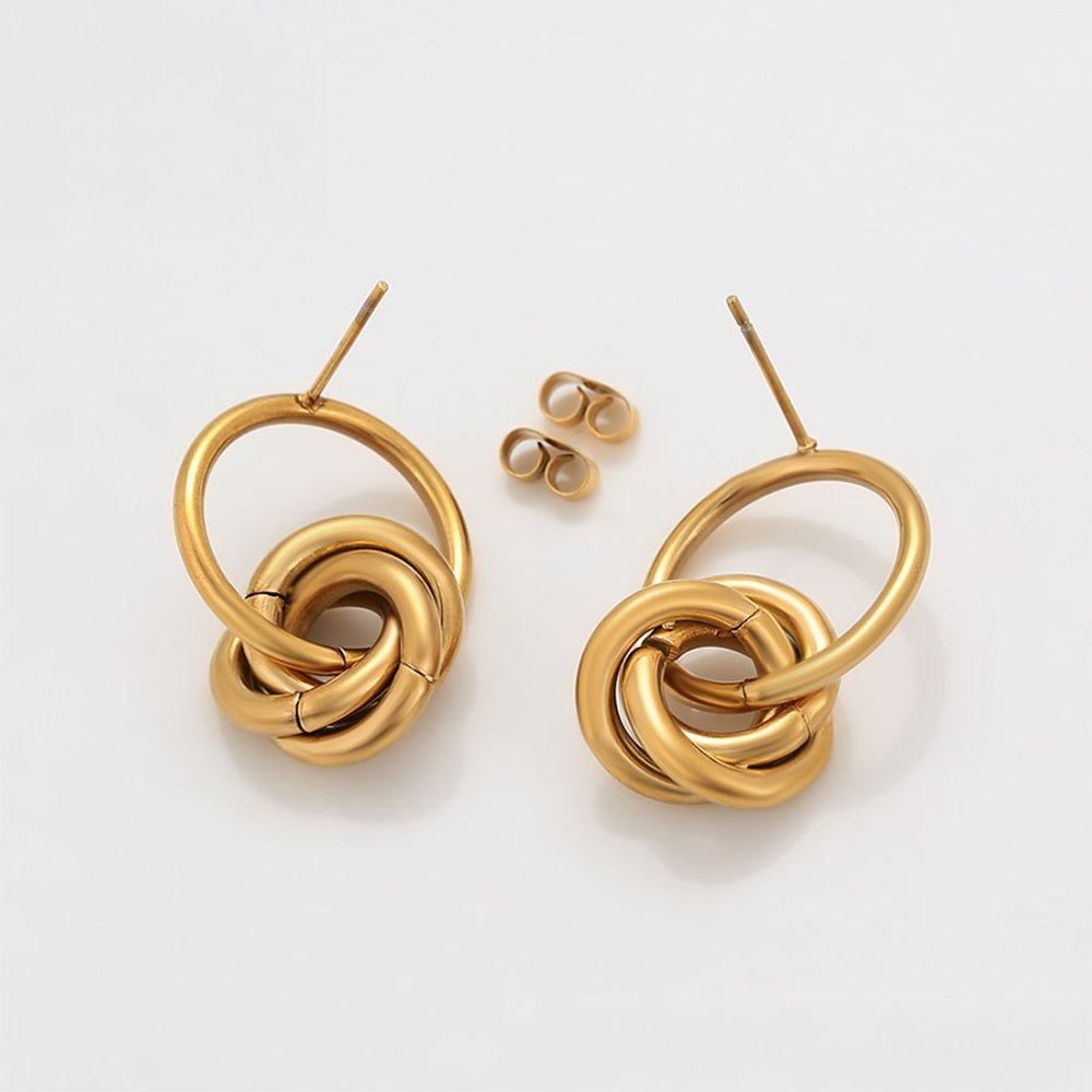 Pendientes de Aleación Bañado en Oro