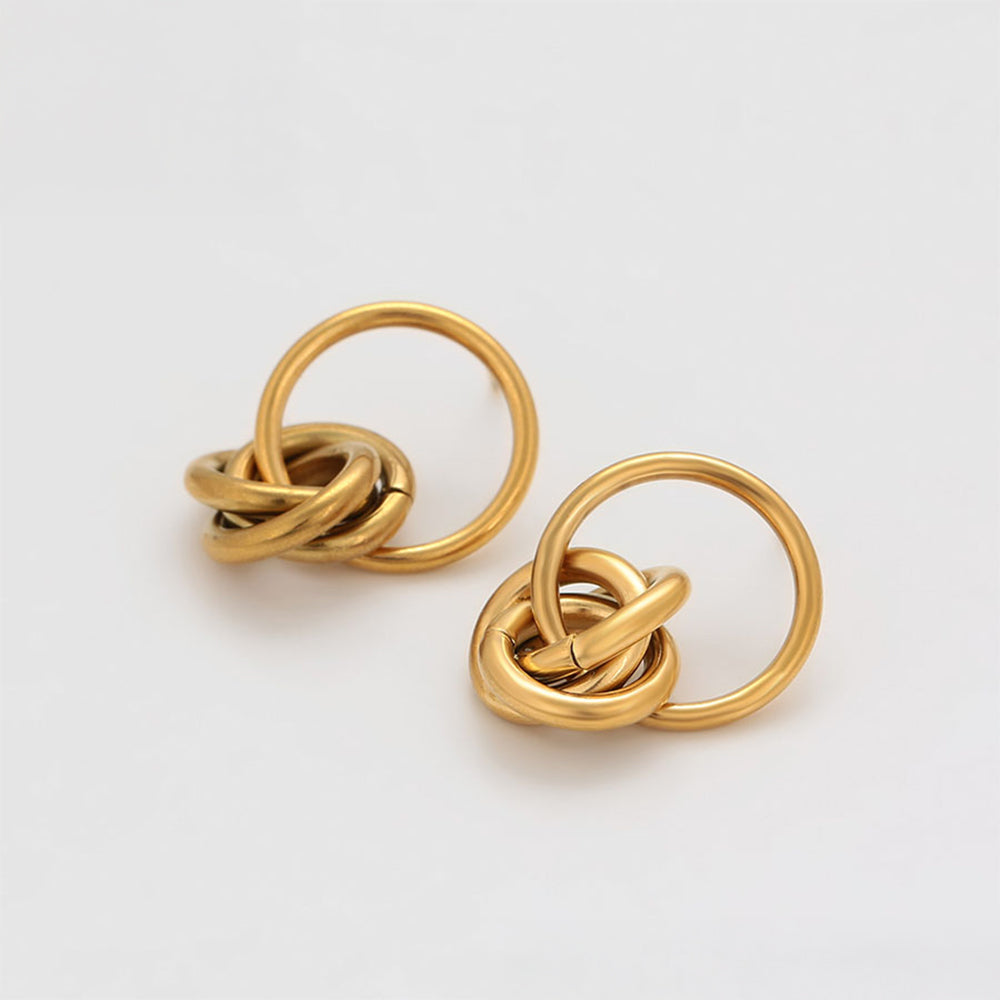 Pendientes de Aleación Bañado en Oro