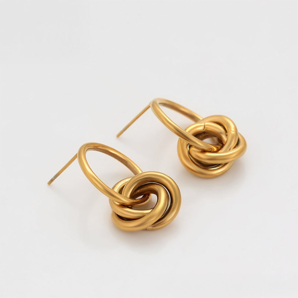 Pendientes de Aleación Bañado en Oro 7 