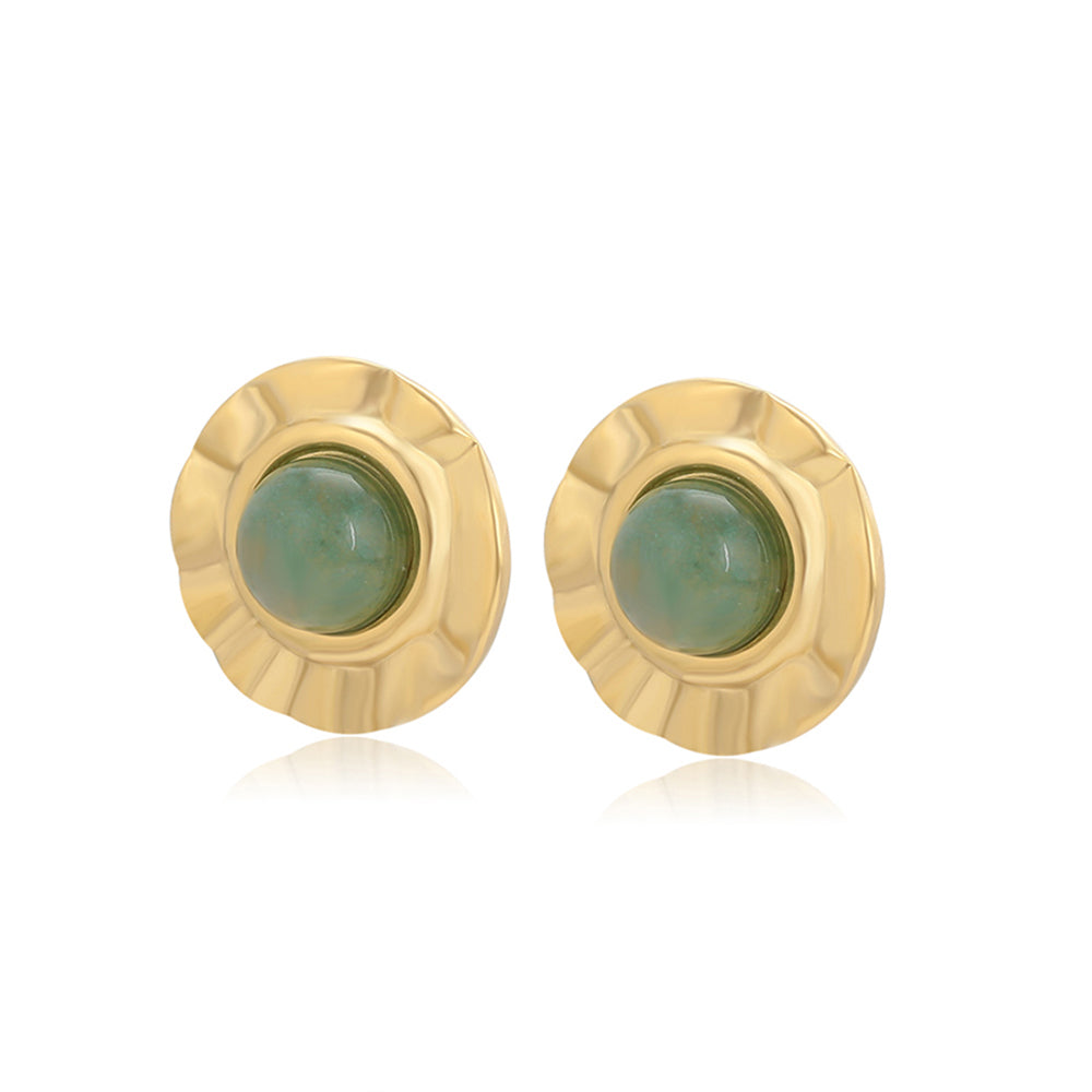 Pendientes de Aleación Bañado en Oro con Cristal Emporia® Verde 1 