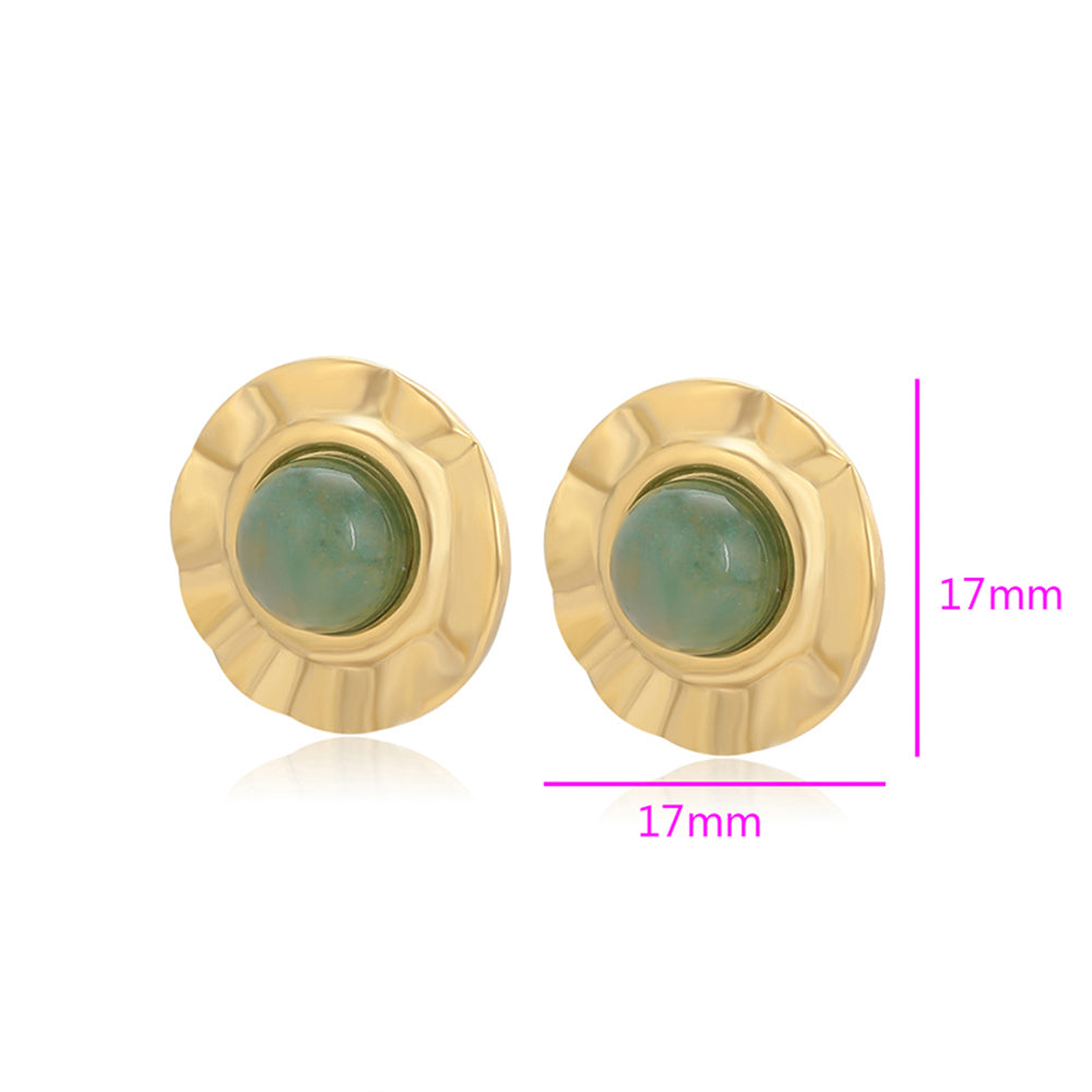Pendientes de Aleación Bañado en Oro con Cristal Emporia® Verde 2 