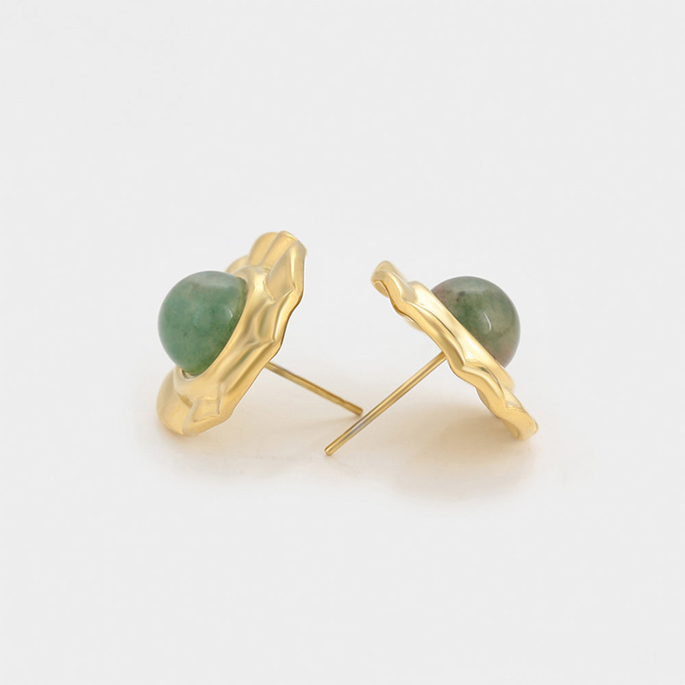 Pendientes de Aleación Bañado en Oro con Cristal Emporia® Verde