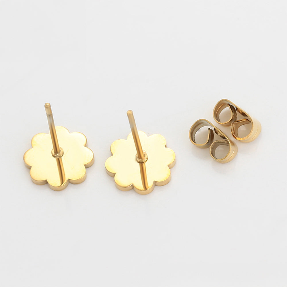 Pendientes de Aleación Bañado en Oro con Esmalte