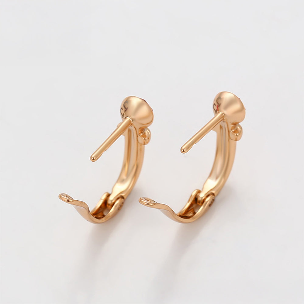 Pendientes de Aleación Bañado en Oro con Cristal Emporia® Rosa 6 