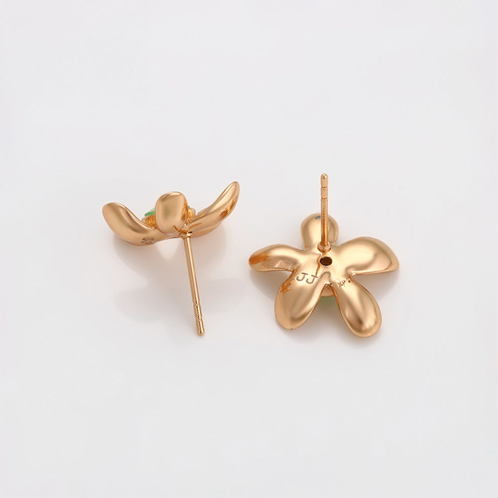 Pendientes de Aleación Bañado en Oro con Cristal Emporia® Azul