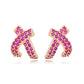 Pendientes de Aleación Bañado en Oro con Cristal Emporia® Rosa