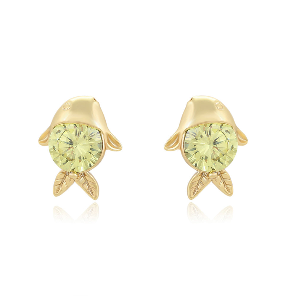 Pendientes de Aleación Bañado en Oro con Cristal Emporia® Verde 1 