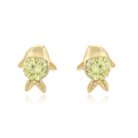 Pendientes de Aleación Bañado en Oro con Cristal Emporia® Verde