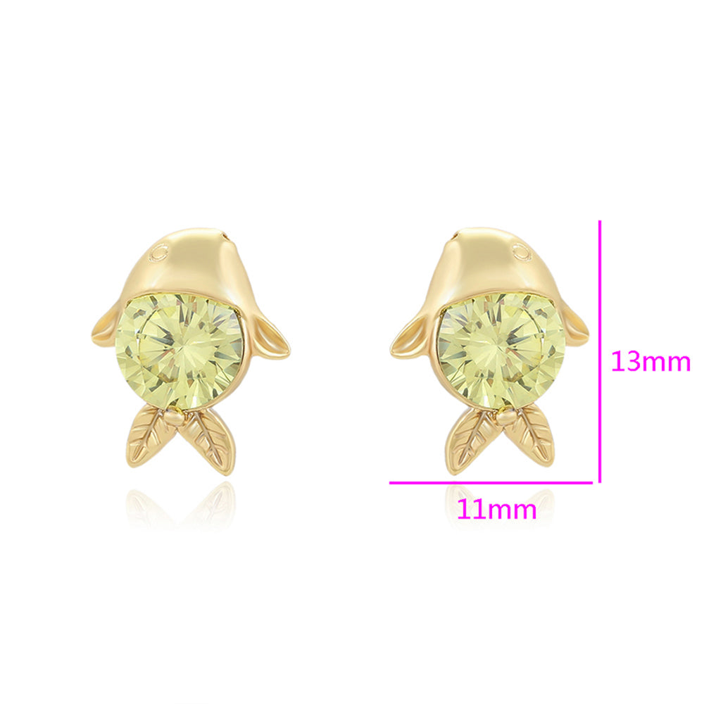 Pendientes de Aleación Bañado en Oro con Cristal Emporia® Verde 2 