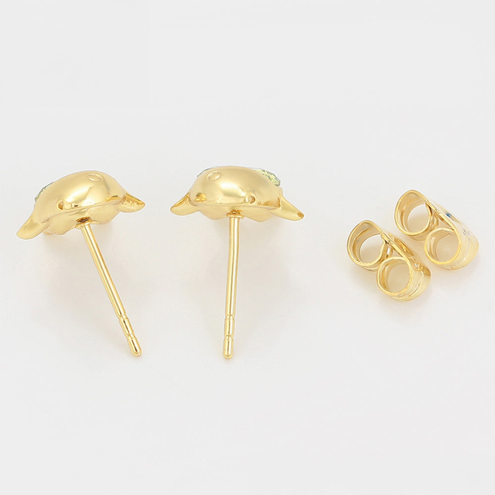 Pendientes de Aleación Bañado en Oro con Cristal Emporia® Verde