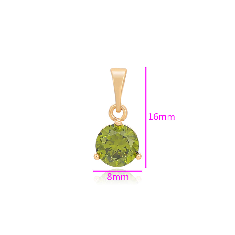Colgante de Aleación Bañado en Oro con Cristal Emporia® Verde 2 