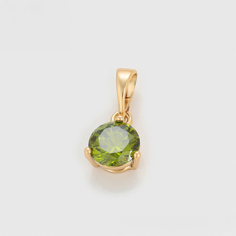 Colgante de Aleación Bañado en Oro con Cristal Emporia® Verde 3 