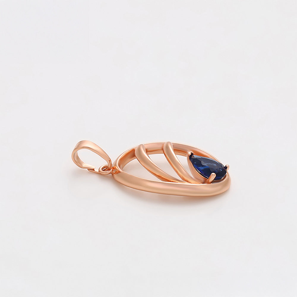 Colgante de Aleación Bañado en Oro con Cristal Emporia® Azul