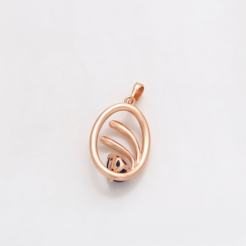 Colgante de Aleación Bañado en Oro con Cristal Emporia® Azul 7 