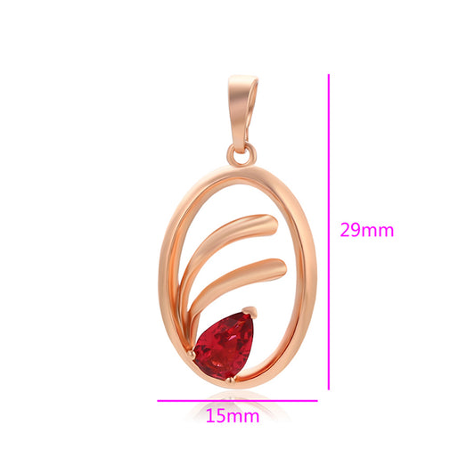 Colgante de Aleación Bañado en Oro con Cristal Emporia® Rojo