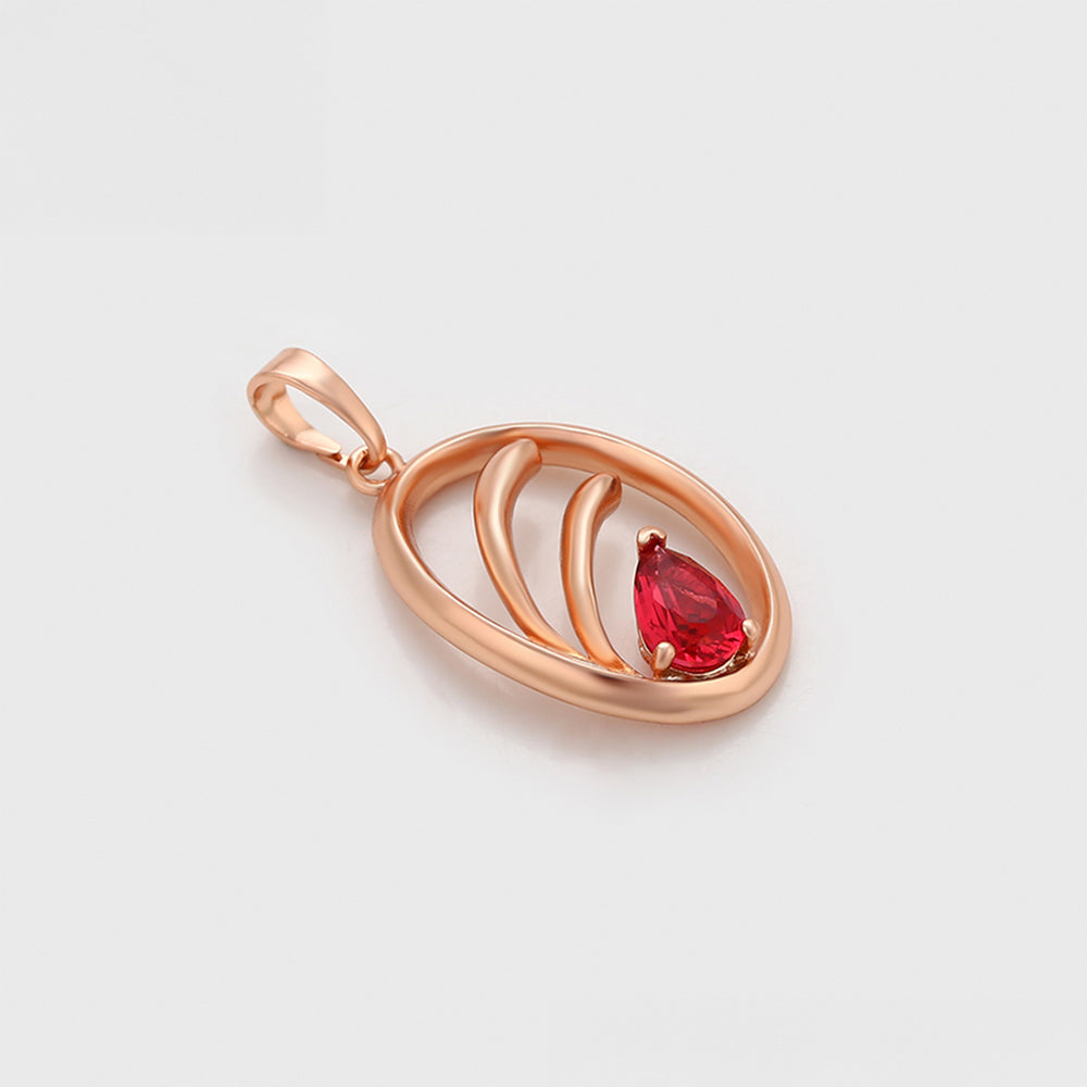 Colgante de Aleación Bañado en Oro con Cristal Emporia® Rojo