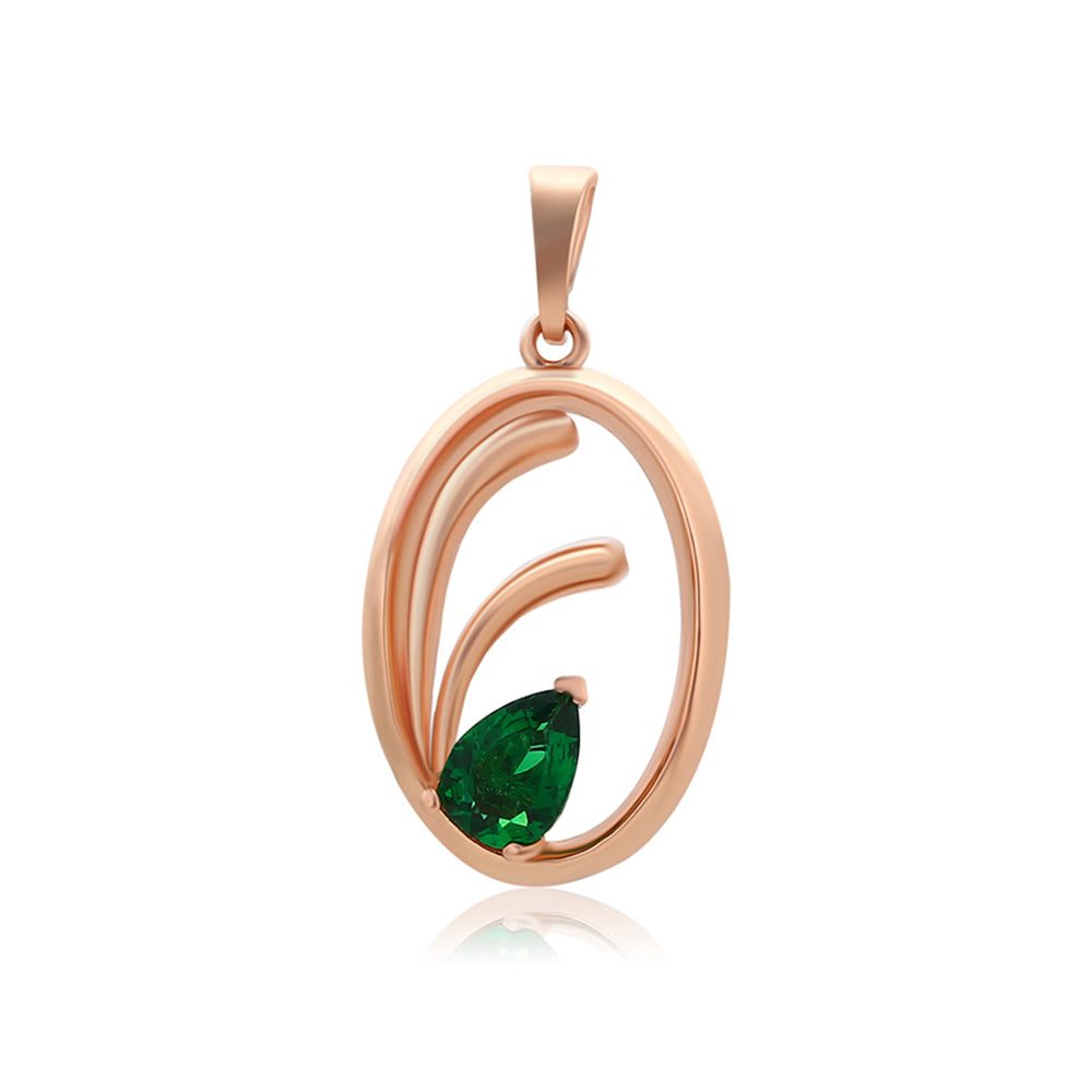 Colgante de Aleación Bañado en Oro con Cristal Emporia® Verde