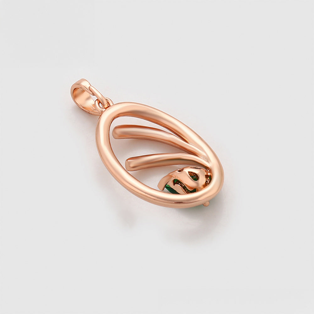 Colgante de Aleación Bañado en Oro con Cristal Emporia® Verde