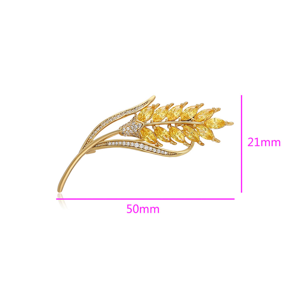 Broche de Aleación Bañado en Oro con Cristal Emporia® Blanco y Cristal Emporia® Amarillo 2 