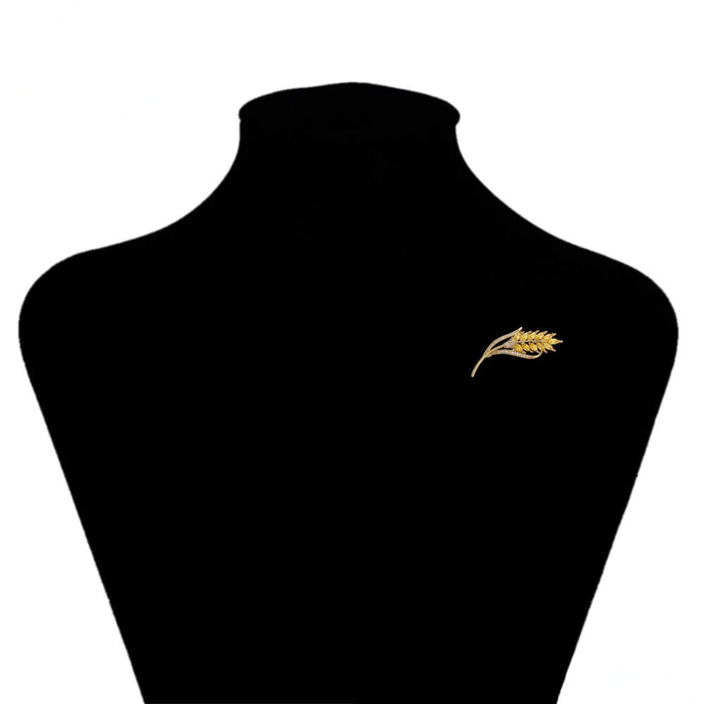 Broche de Aleación Bañado en Oro con Cristal Emporia® Blanco y Cristal Emporia® Amarillo 8 