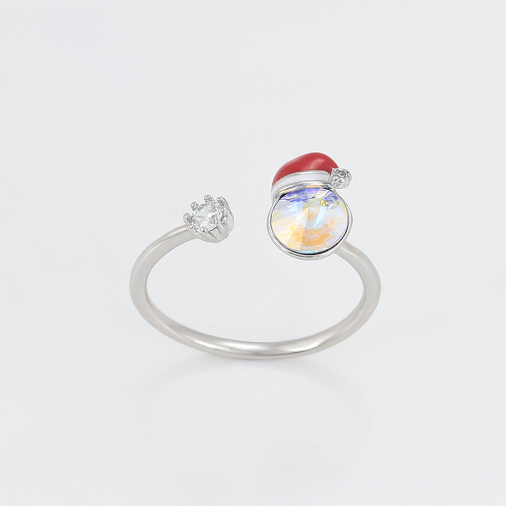 Anillo de Aleación Bañado en Oro con Cristal Emporia® Rojo y Cristal Emporia® Blanco 4 