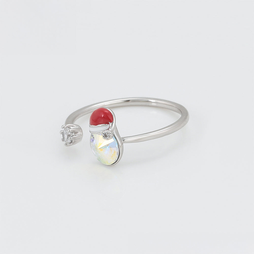 Anillo de Aleación Bañado en Oro con Cristal Emporia® Rojo y Cristal Emporia® Blanco 5 