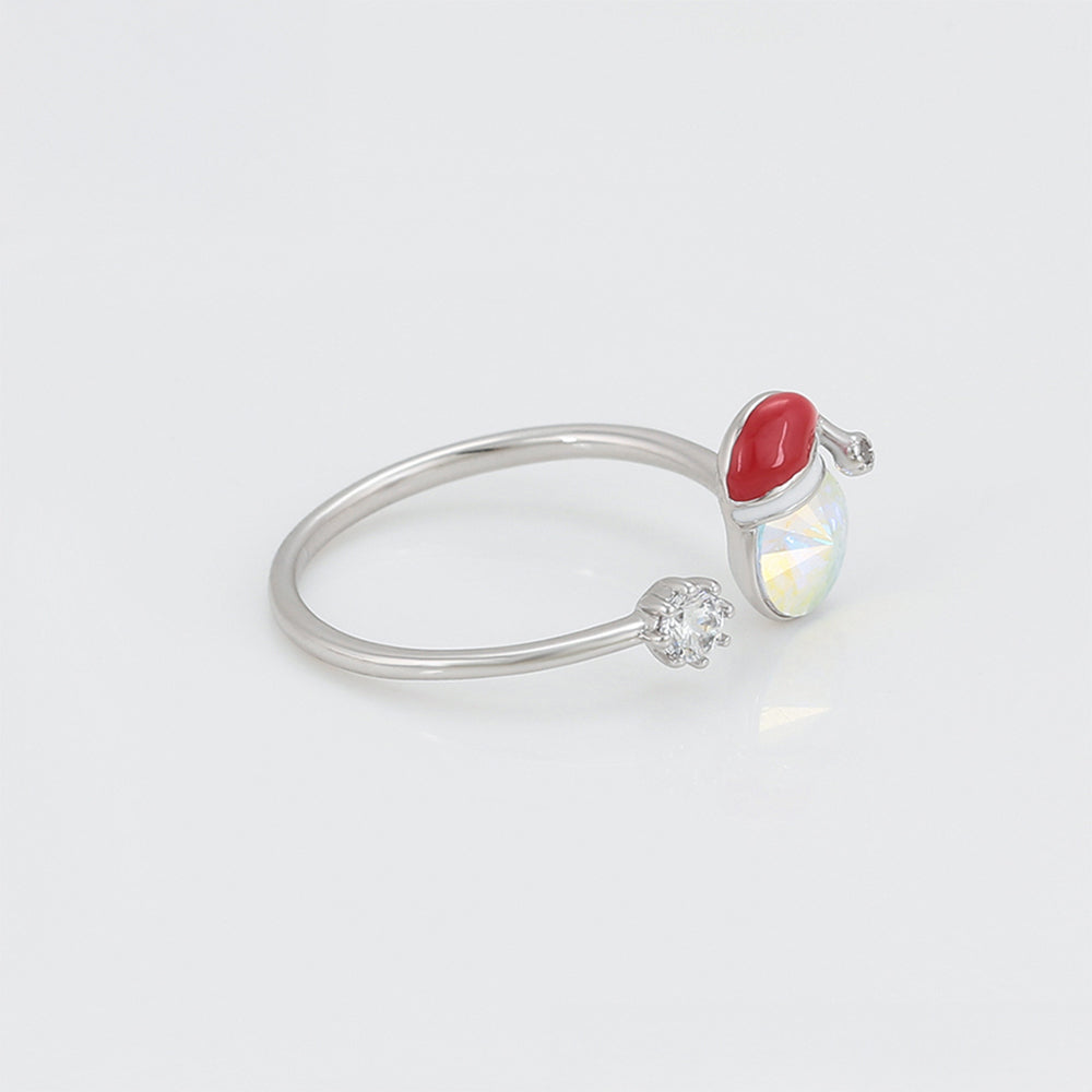 Anillo de Aleación Bañado en Oro con Cristal Emporia® Rojo y Cristal Emporia® Blanco 6 