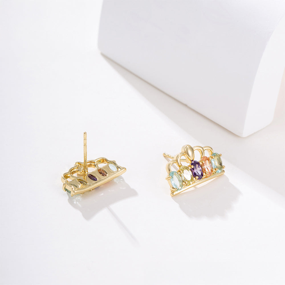 Conjunto de Aleación Bañado en Oro con Cristal Emporia® Púrpura y Cristal Emporia® Amarillo ( Pendientes +Colgante )