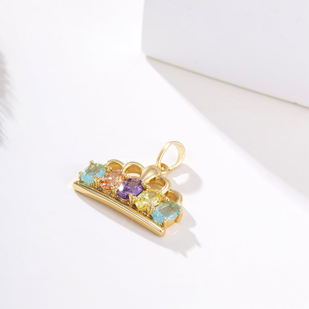 Conjunto de Aleación Bañado en Oro con Cristal Emporia® Púrpura y Cristal Emporia® Amarillo ( Pendientes +Colgante ) 5 