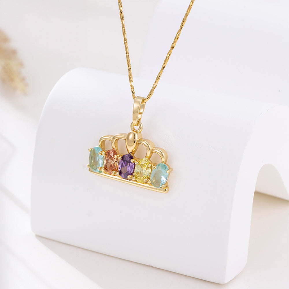 Conjunto de Aleación Bañado en Oro con Cristal Emporia® Púrpura y Cristal Emporia® Amarillo ( Pendientes +Colgante ) 6 