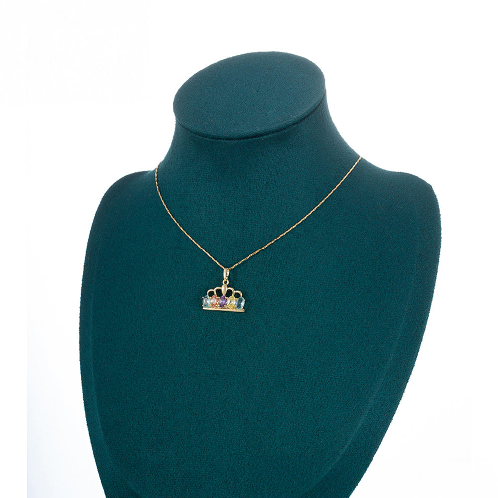 Conjunto de Aleación Bañado en Oro con Cristal Emporia® Púrpura y Cristal Emporia® Amarillo ( Pendientes +Colgante ) 7 