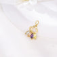 Conjunto de Aleación Bañado en Oro con Cristal Emporia® Púrpura y Cristal Emporia® Blanco ( Pendientes +Colgante )