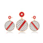 Conjunto de Aleación Bañado en Oro con Cristal Emporia® Rojo y Cristal Emporia® Blanco ( Pendientes +Colgante )