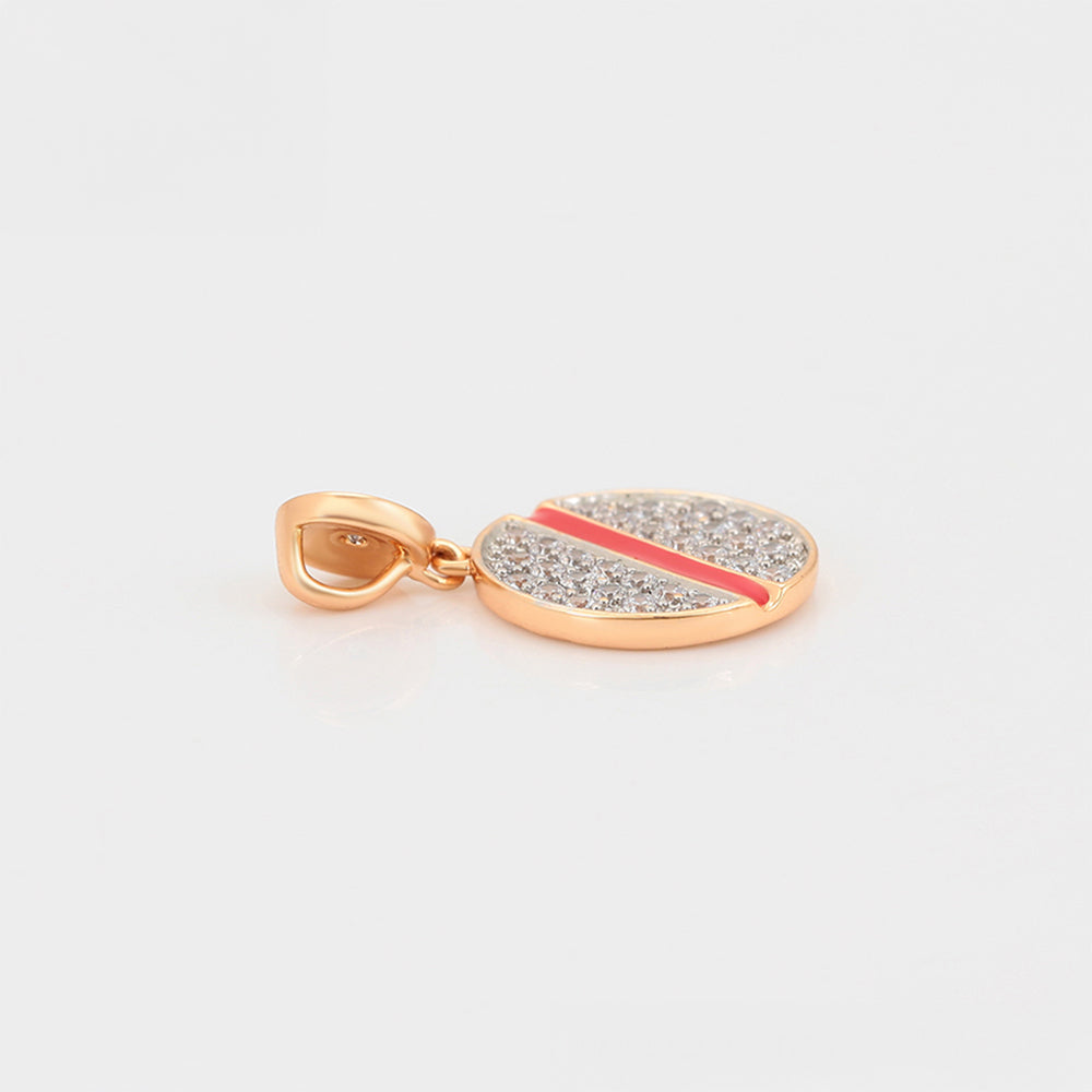 Conjunto de Aleación Bañado en Oro con Cristal Emporia® Rojo y Cristal Emporia® Blanco ( Pendientes +Colgante )