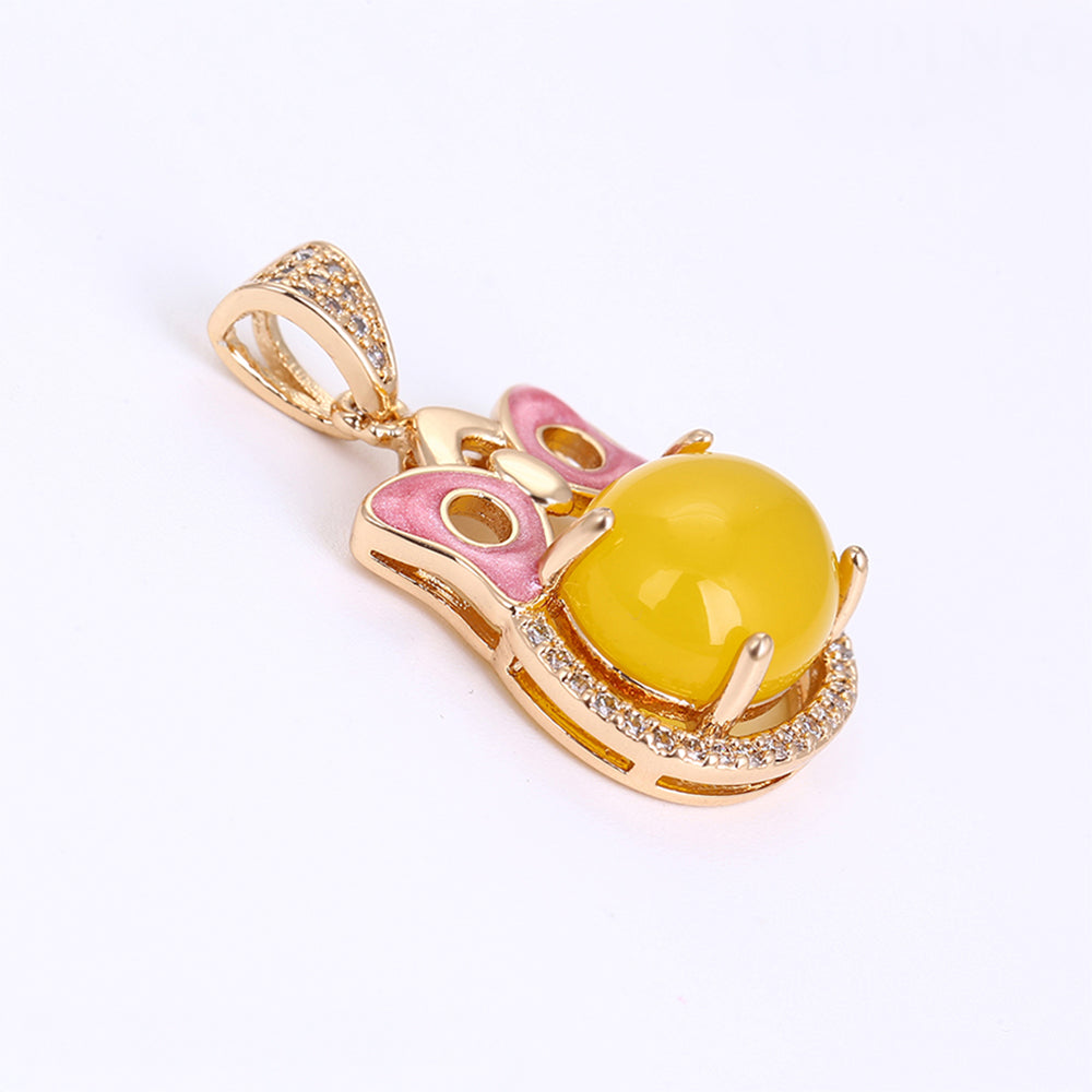 Conjunto de Aleación Bañado en Oro con Cristal Emporia® Amarillo y Cristal Emporia® Blanco ( Pendientes +Anillo +Colgante ) 5 