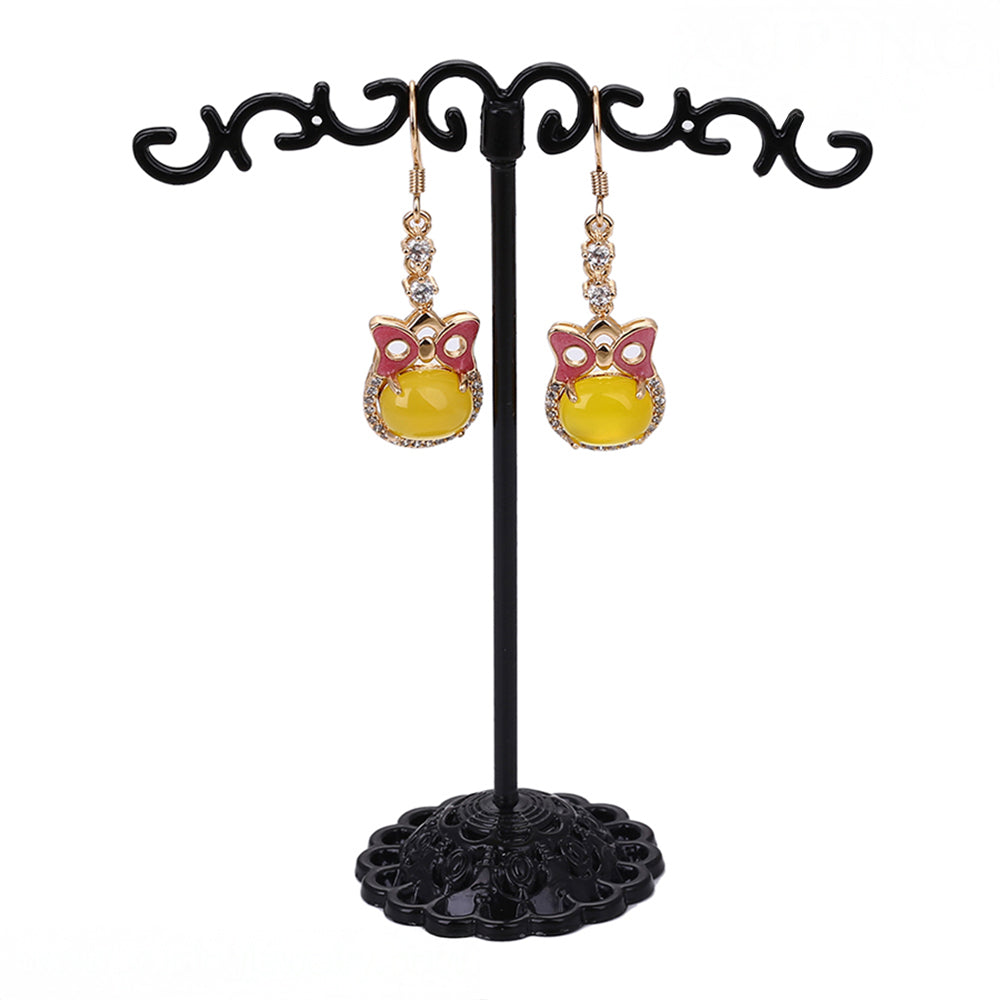 Conjunto de Aleación Bañado en Oro con Cristal Emporia® Amarillo y Cristal Emporia® Blanco ( Pendientes +Anillo +Colgante )