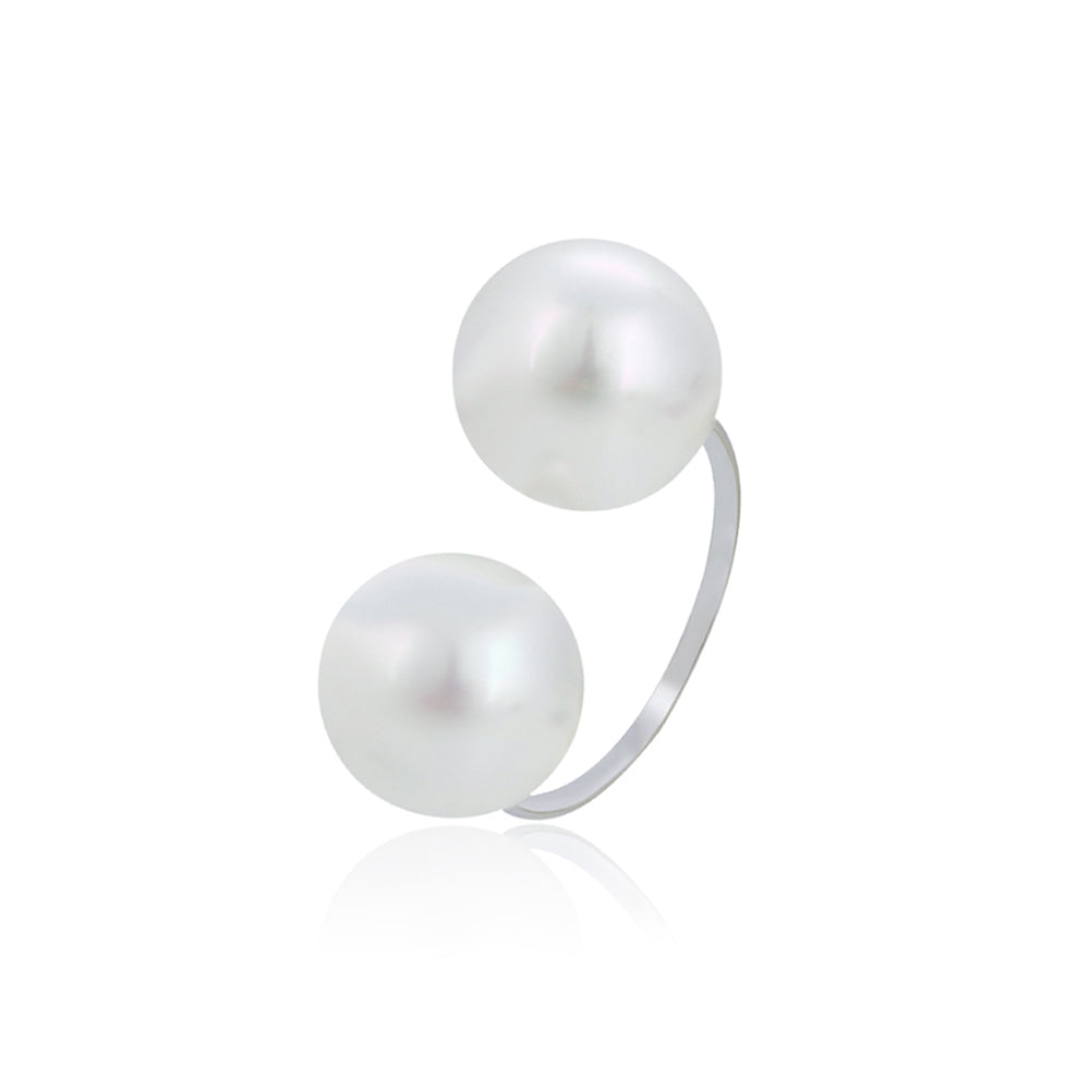 Anillo de Aleación Bañado en Oro con Perla de cristal 1 