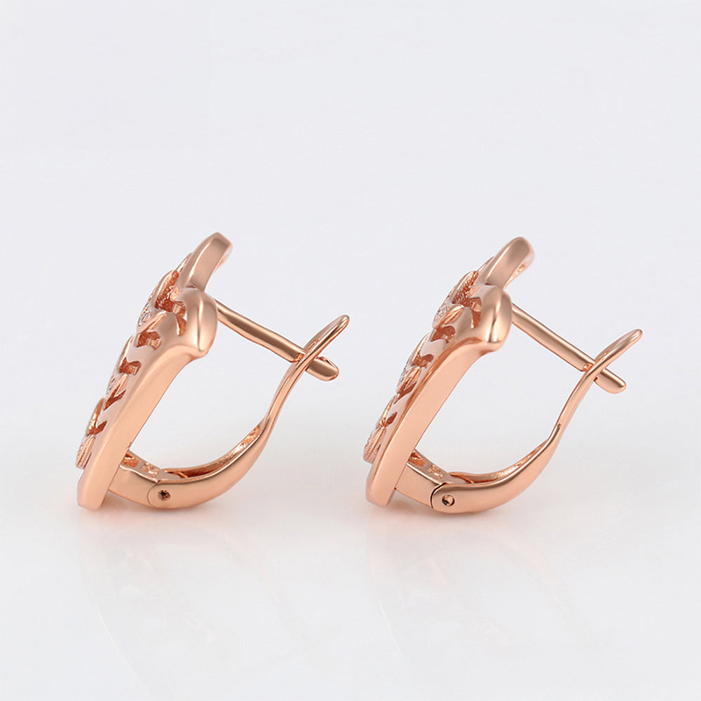 Pendientes de Aleación Bañado en Oro con Cristal Emporia® Blanco 4 