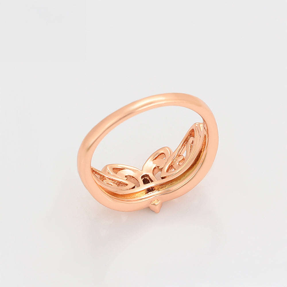 Anillo de Aleación Bañado en Oro con Cristal Emporia® Blanco 4 