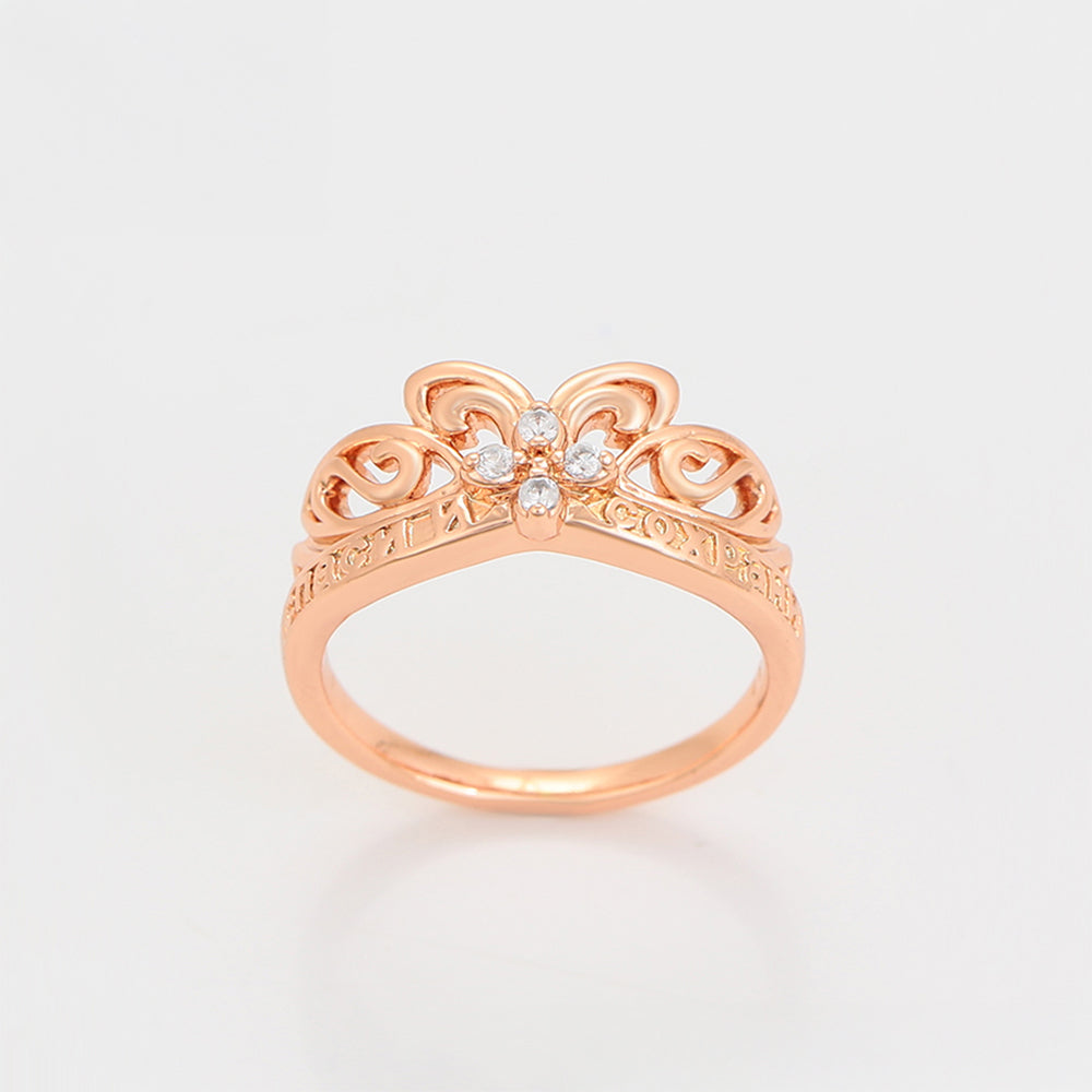 Anillo de Aleación Bañado en Oro con Cristal Emporia® Blanco 6 