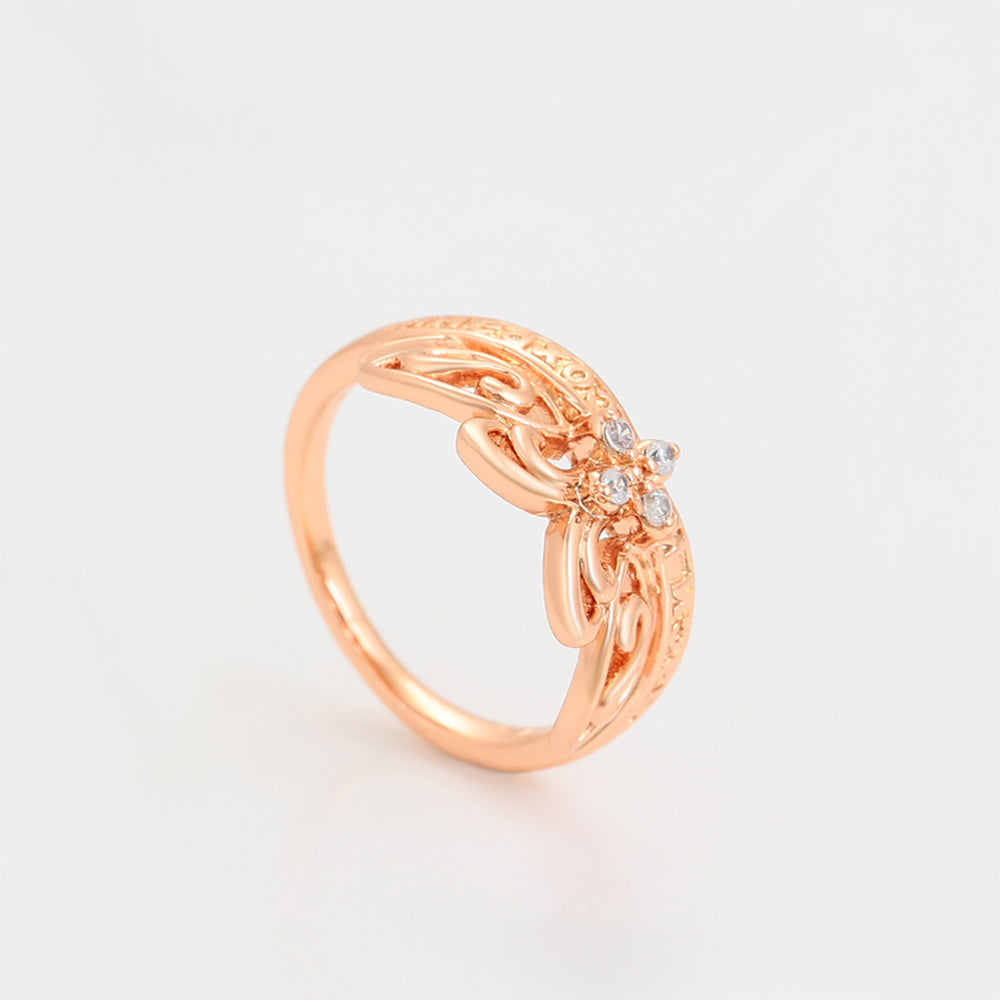 Anillo de Aleación Bañado en Oro con Cristal Emporia® Blanco 1 