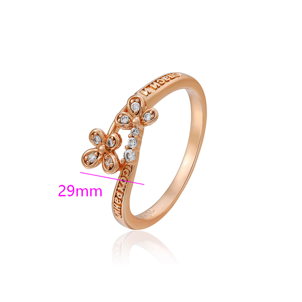 Anillo de Aleación Bañado en Oro con Cristal Emporia® Blanco