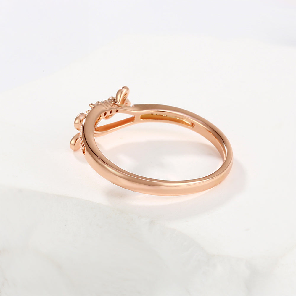 Anillo de Aleación Bañado en Oro con Cristal Emporia® Blanco 4 