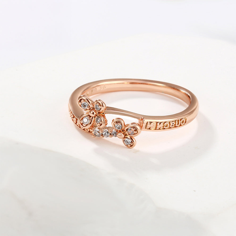 Anillo de Aleación Bañado en Oro con Cristal Emporia® Blanco 5 