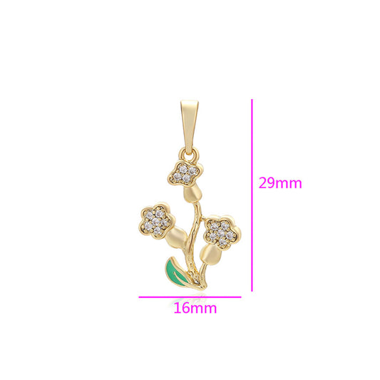 Colgante de Aleación Bañado en Oro con Cristal Emporia® Blanco