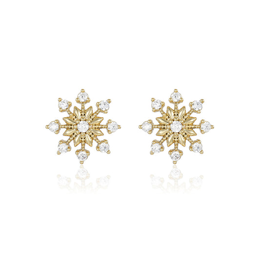 Pendientes de Aleación Bañado en Oro con Cristal Emporia® Blanco